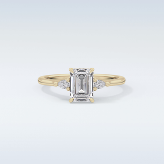 Elegant 1.02 CT Three Stones Engagement Ring Featuring Emerald Moissanite