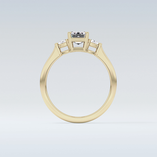 Elegant 1.02 CT Three Stones Engagement Ring Featuring Emerald Moissanite
