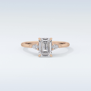 Elegant 1.02 CT Three Stones Engagement Ring Featuring Emerald Moissanite