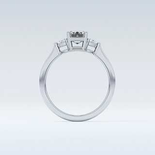 Elegant 1.02 CT Three Stones Engagement Ring Featuring Emerald Moissanite