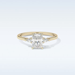 Elegant 1.21 CT Three Stones Engagement Ring Featuring Radiant Moissanite