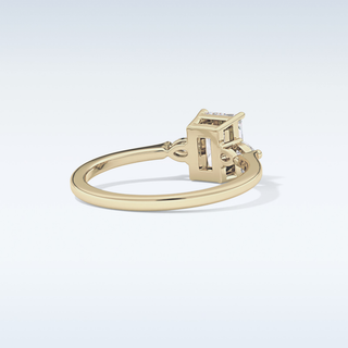Elegant 1.21 CT Three Stones Engagement Ring Featuring Radiant Moissanite