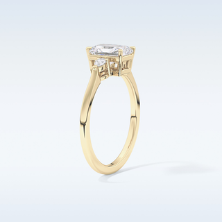 Elegant 1.21 CT Three Stones Engagement Ring Featuring Radiant Moissanite
