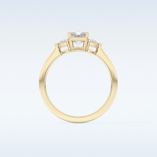 Elegant 1.21 CT Three Stones Engagement Ring Featuring Radiant Moissanite