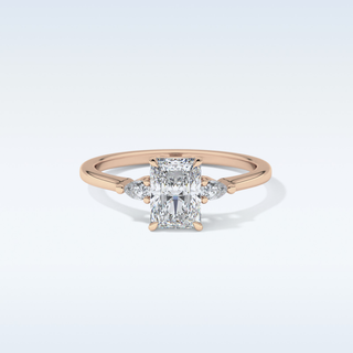Elegant 1.21 CT Three Stones Engagement Ring Featuring Radiant Moissanite