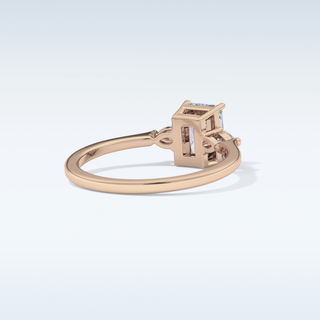 Elegant 1.21 CT Three Stones Engagement Ring Featuring Radiant Moissanite