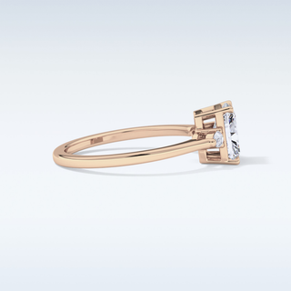 Elegant 1.21 CT Three Stones Engagement Ring Featuring Radiant Moissanite
