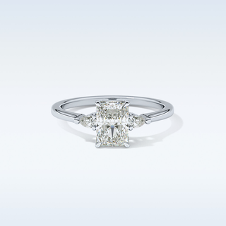 Elegant 1.21 CT Three Stones Engagement Ring Featuring Radiant Moissanite