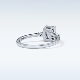 Elegant 1.21 CT Three Stones Engagement Ring Featuring Radiant Moissanite