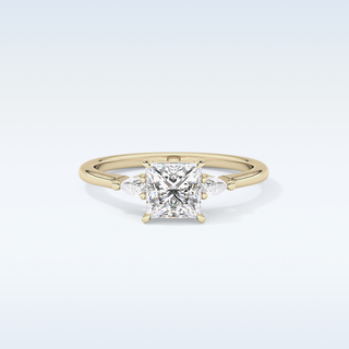 Elegant 1.04 CT Three Stones Engagement Ring Featuring Princess Moissanite