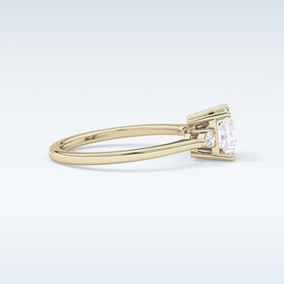 Elegant 1.04 CT Three Stones Engagement Ring Featuring Princess Moissanite