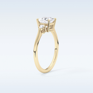 Elegant 1.04 CT Three Stones Engagement Ring Featuring Princess Moissanite
