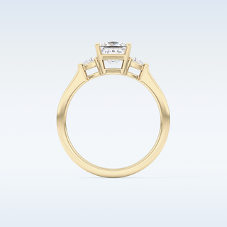 Elegant 1.04 CT Three Stones Engagement Ring Featuring Princess Moissanite