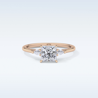 Elegant 1.04 CT Three Stones Engagement Ring Featuring Princess Moissanite