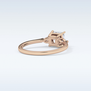 Elegant 1.04 CT Three Stones Engagement Ring Featuring Princess Moissanite