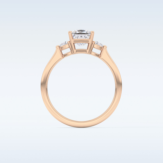 Elegant 1.04 CT Three Stones Engagement Ring Featuring Princess Moissanite