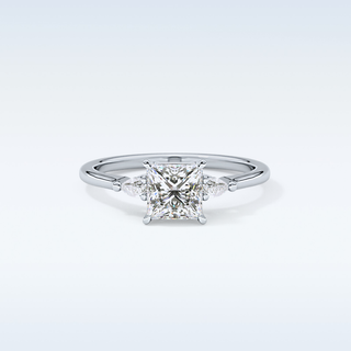 Elegant 1.04 CT Three Stones Engagement Ring Featuring Princess Moissanite