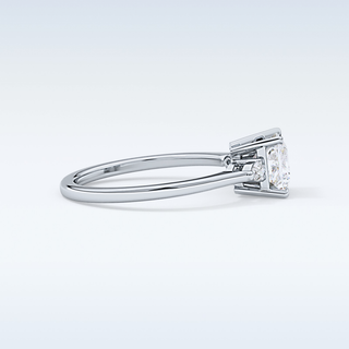 Elegant 1.04 CT Three Stones Engagement Ring Featuring Princess Moissanite