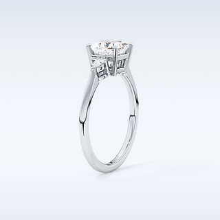 Elegant 1.04 CT Three Stones Engagement Ring Featuring Princess Moissanite