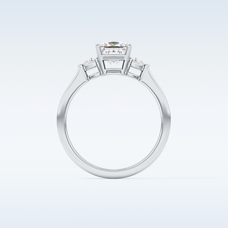 Elegant 1.04 CT Three Stones Engagement Ring Featuring Princess Moissanite