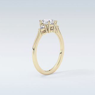 Elegant 0.86 CT Three Stones Engagement Ring Featuring Pear Moissanite