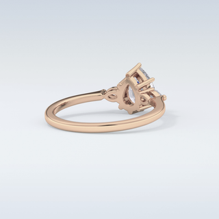 Elegant 0.86 CT Three Stones Engagement Ring Featuring Pear Moissanite