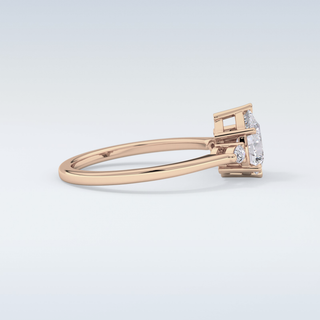 Elegant 0.86 CT Three Stones Engagement Ring Featuring Pear Moissanite