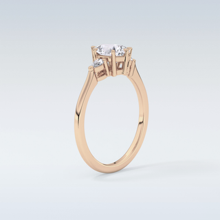 Elegant 0.86 CT Three Stones Engagement Ring Featuring Pear Moissanite