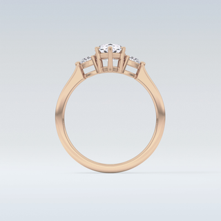 Elegant 0.86 CT Three Stones Engagement Ring Featuring Pear Moissanite