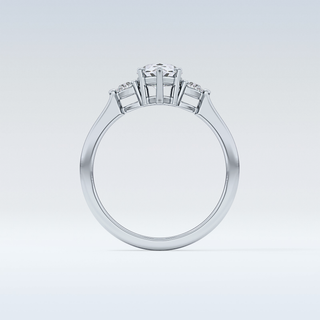 Elegant 0.86 CT Three Stones Engagement Ring Featuring Pear Moissanite