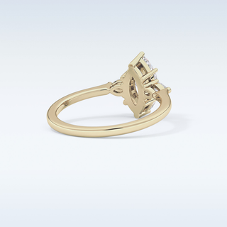 Elegant 0.82 CT Three Stones Engagement Ring Featuring Marquise Moissanite