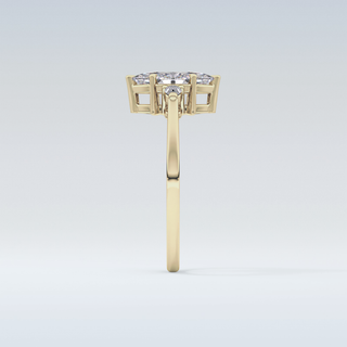 Elegant 0.82 CT Three Stones Engagement Ring Featuring Marquise Moissanite
