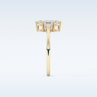 Elegant 0.82 CT Three Stones Engagement Ring Featuring Marquise Moissanite