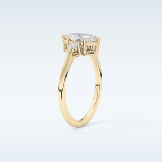 Elegant 0.82 CT Three Stones Engagement Ring Featuring Marquise Moissanite