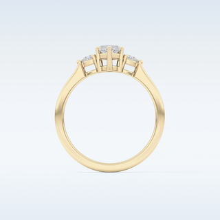 Elegant 0.82 CT Three Stones Engagement Ring Featuring Marquise Moissanite