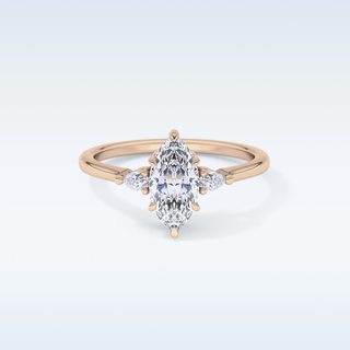 Elegant 0.82 CT Three Stones Engagement Ring Featuring Marquise Moissanite