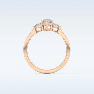 Elegant 0.82 CT Three Stones Engagement Ring Featuring Marquise Moissanite