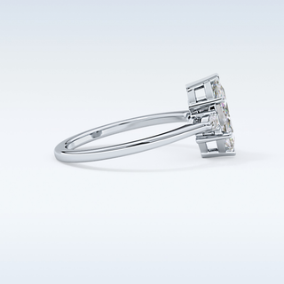 Elegant 0.82 CT Three Stones Engagement Ring Featuring Marquise Moissanite