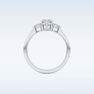 Elegant 0.82 CT Three Stones Engagement Ring Featuring Marquise Moissanite