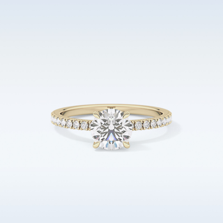 1.03 CT Pave Engagement Ring Featuring Round Moissanite