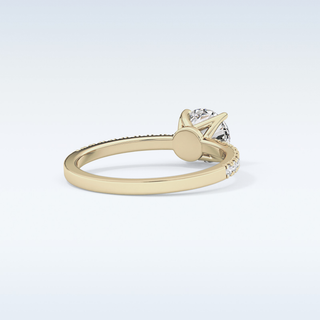 1.03 CT Pave Engagement Ring Featuring Round Moissanite