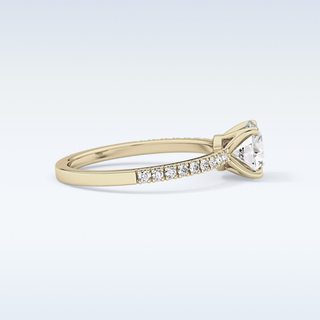 1.03 CT Pave Engagement Ring Featuring Round Moissanite