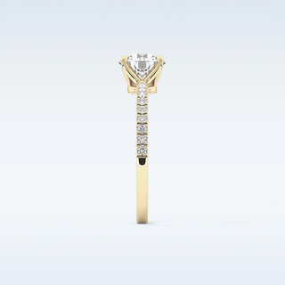 1.03 CT Pave Engagement Ring Featuring Round Moissanite