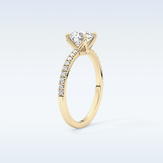 1.03 CT Pave Engagement Ring Featuring Round Moissanite