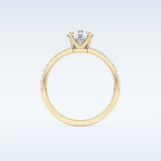 1.03 CT Pave Engagement Ring Featuring Round Moissanite