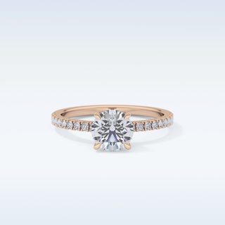 1.03 CT Pave Engagement Ring Featuring Round Moissanite