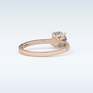 1.03 CT Pave Engagement Ring Featuring Round Moissanite
