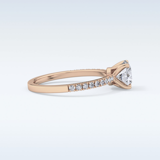 1.03 CT Pave Engagement Ring Featuring Round Moissanite