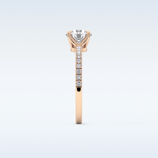 1.03 CT Pave Engagement Ring Featuring Round Moissanite
