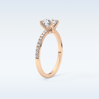 1.03 CT Pave Engagement Ring Featuring Round Moissanite